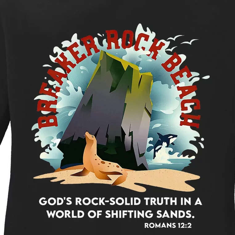 Breaker Rock Beach Gods Rock Solid Truth In A World Vbs 2024 Ladies Long Sleeve Shirt