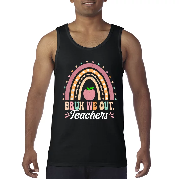 Boho Rainbow Bruh We Out Teachers End Of School Year Teacher Gift Tank Top