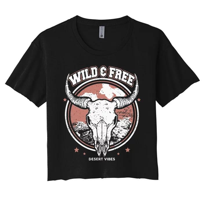 Bull Riding Bull Rider Gift Western Country Rodeo Women's Crop Top Tee