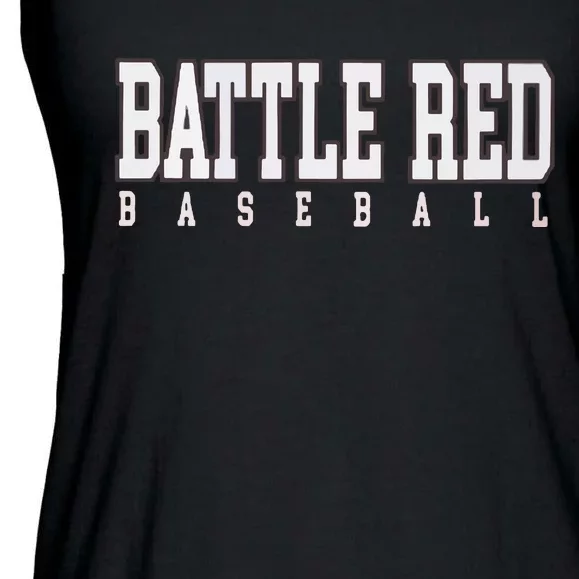 Battle Red Baseball Ladies Essential Flowy Tank