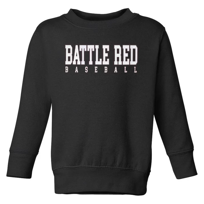 Battle Red Baseball Toddler Sweatshirt