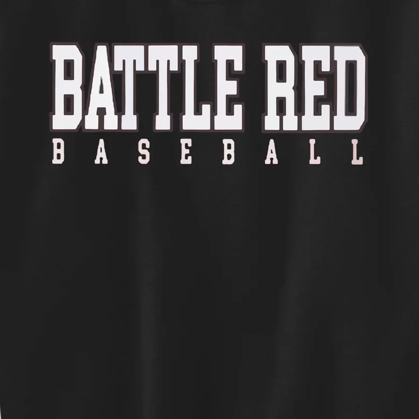 Battle Red Baseball Kids Sweatshirt