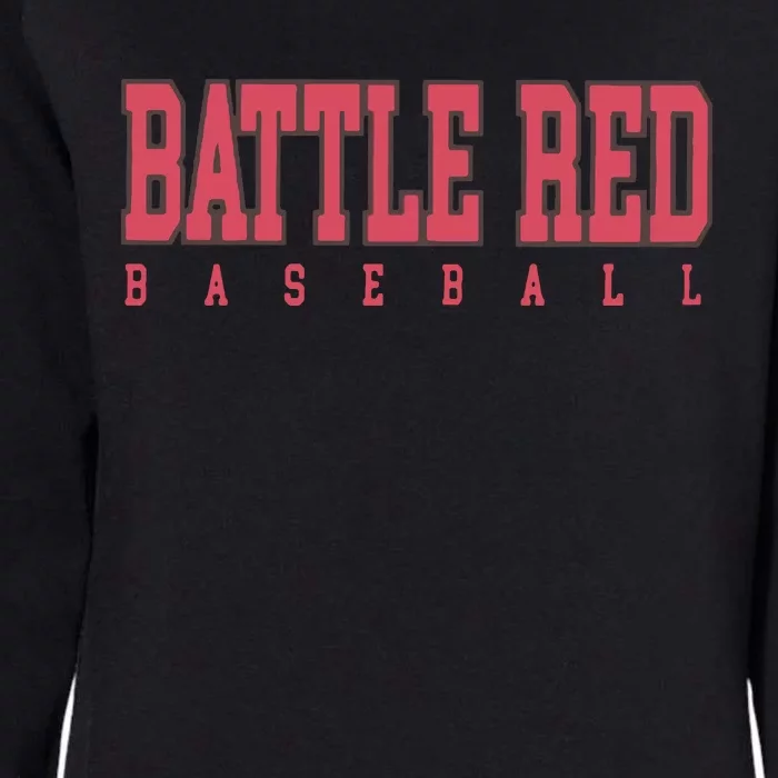 Battle Red Baseball Womens California Wash Sweatshirt