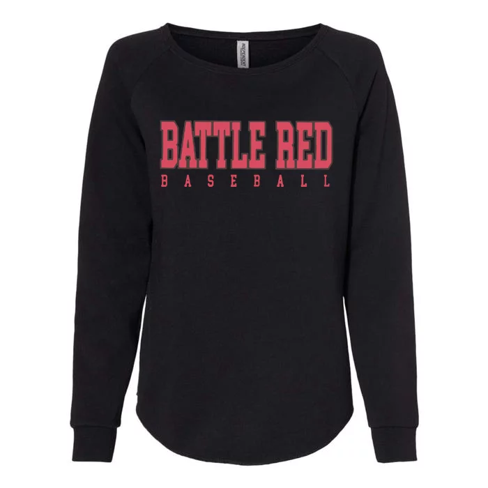 Battle Red Baseball Womens California Wash Sweatshirt