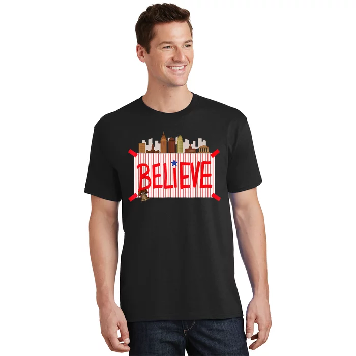 Believe Ring Bell Philadelphia Baseball Player T-Shirt