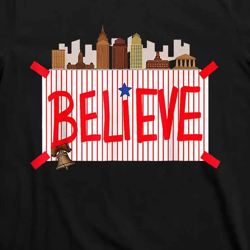 Believe Ring Bell Philadelphia Baseball Player T-Shirt