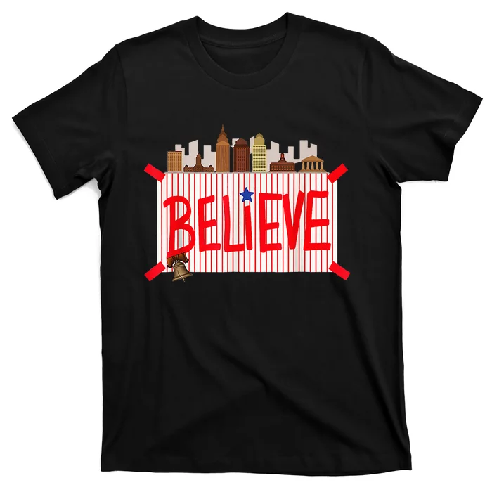 Believe Ring Bell Philadelphia Baseball Player T-Shirt