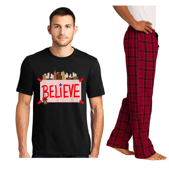 Believe Ring Bell Philadelphia Baseball Player Pajama Set