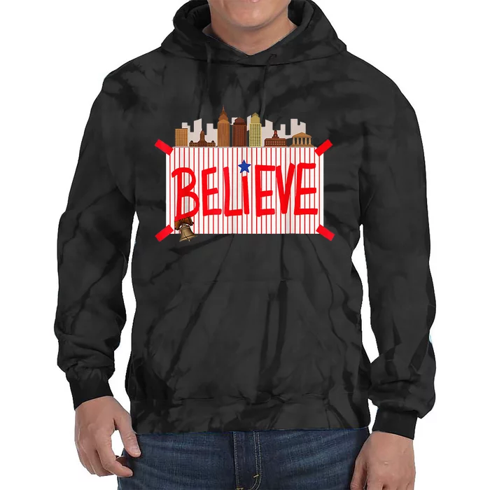 Believe Ring Bell Philadelphia Baseball Player Tie Dye Hoodie