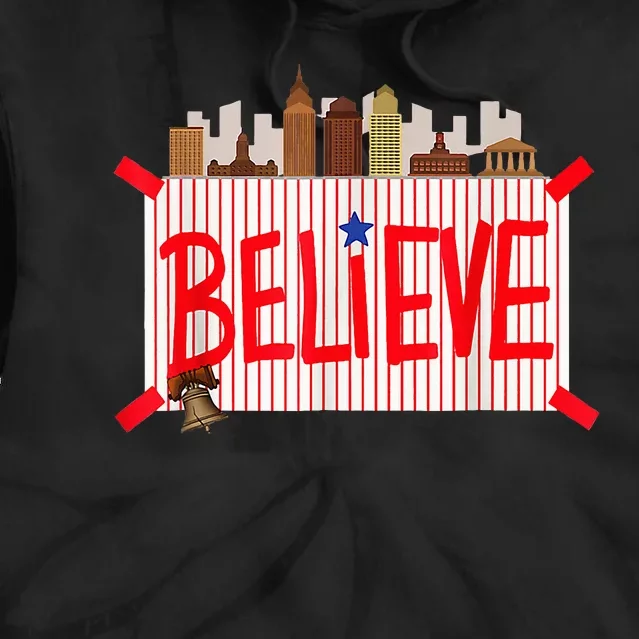 Believe Ring Bell Philadelphia Baseball Player Tie Dye Hoodie