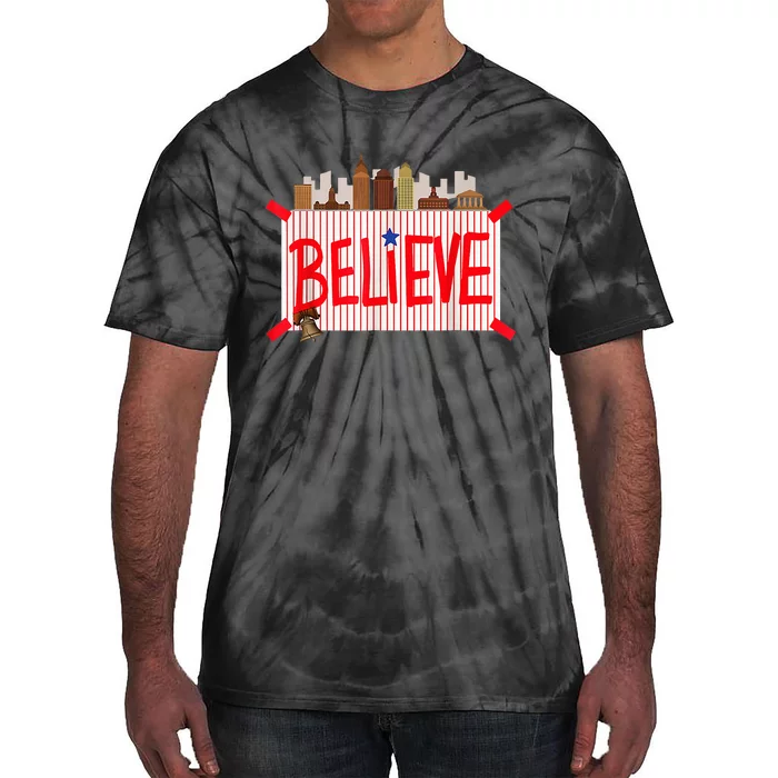 Believe Ring Bell Philadelphia Baseball Player Tie-Dye T-Shirt