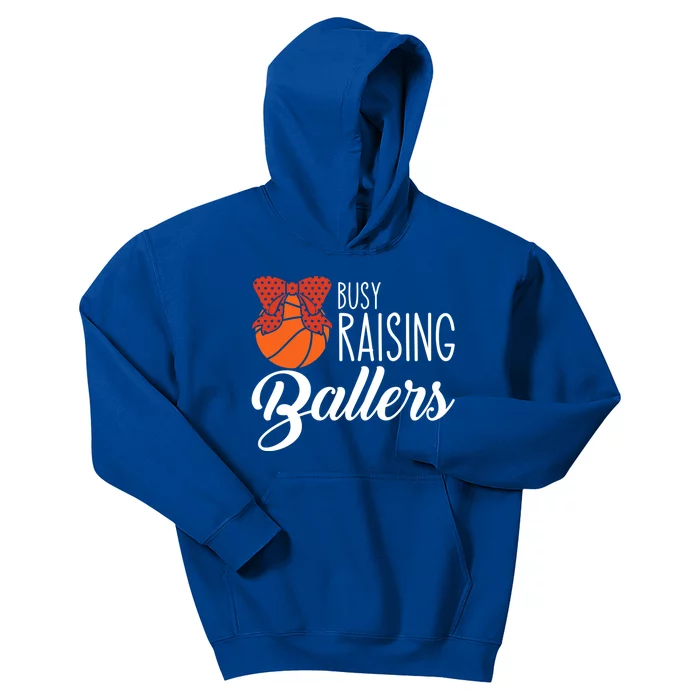 Busy Raising Ballers Basketball Mom Great Gift Kids Hoodie