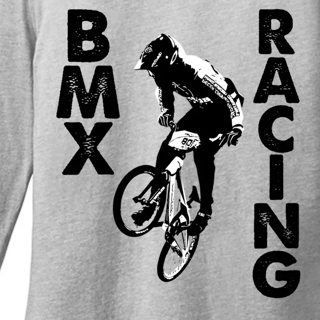 BMX Racing Biker Bike Womens CVC Long Sleeve Shirt