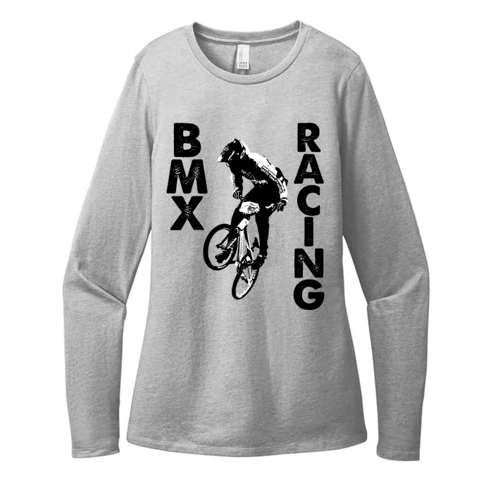 BMX Racing Biker Bike Womens CVC Long Sleeve Shirt