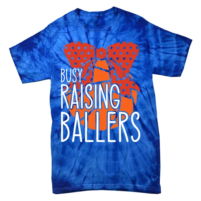 Busy Raising Ballers Basketball Mom Gift Tie-Dye T-Shirt