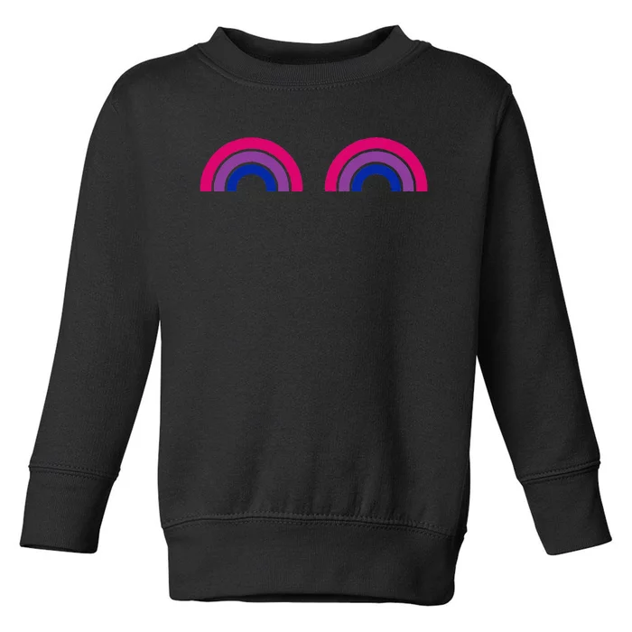 Bisexual Rainbow Boobs Funny Bi Pride Lgbt Pride Toddler Sweatshirt