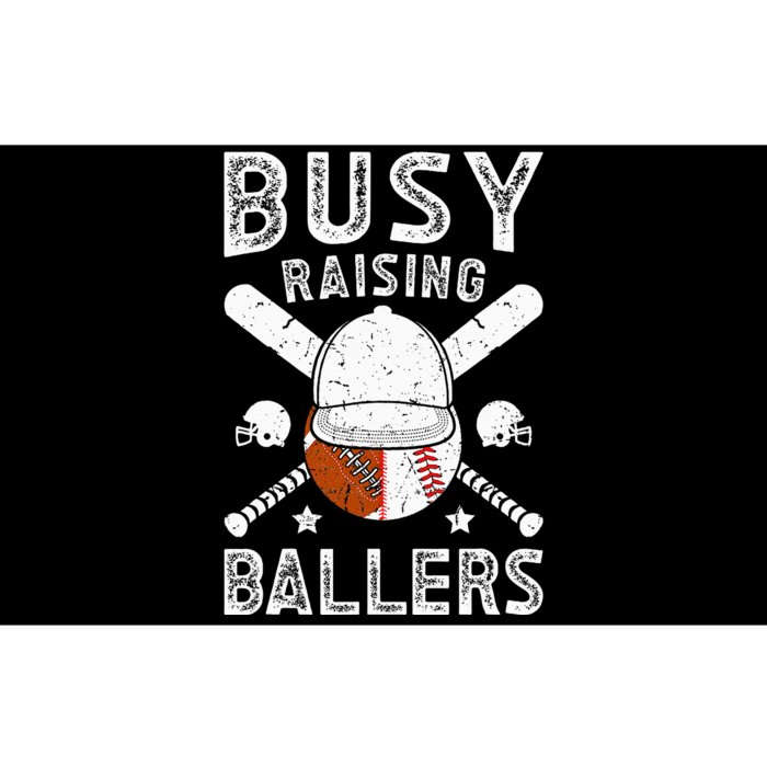 Busy Raising Ballers Football Baseball Dad Of Ballers Bumper Sticker