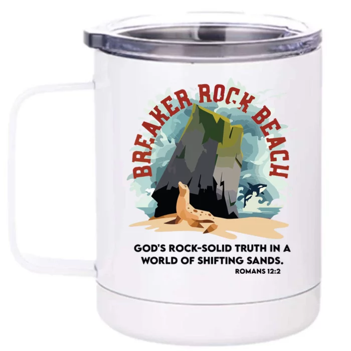 Breaker Rock Beach Gods Rock Solid Truth In A World Vbs 2024 Front & Back 12oz Stainless Steel Tumbler Cup