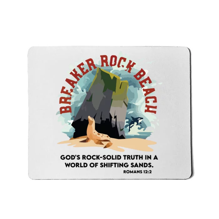 Breaker Rock Beach Gods Rock Solid Truth In A World Vbs 2024 Mousepad