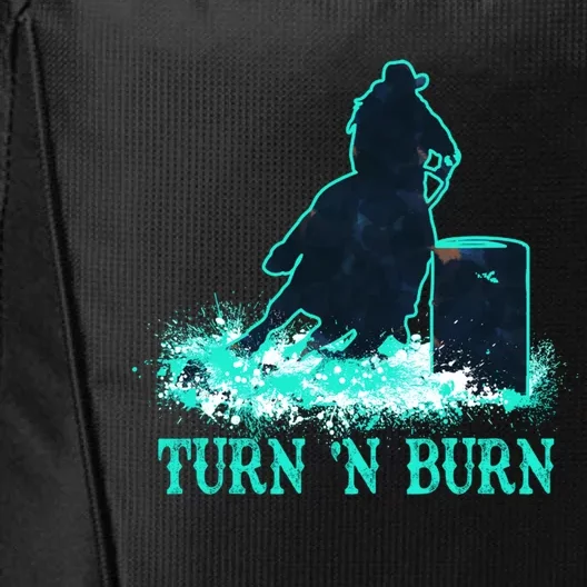 Barrel Racer Barrel Racing Horse Turn And Burn Teal Blue Cool Gift City Backpack