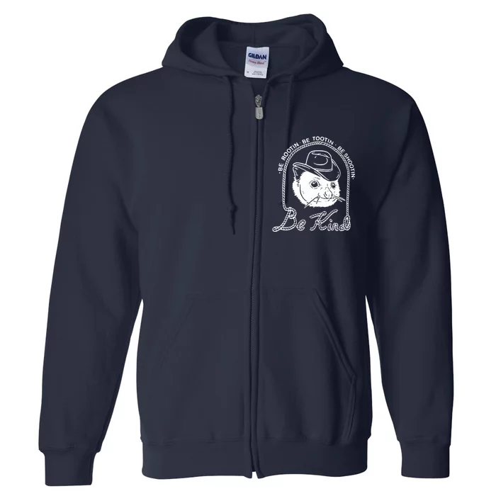 Be Rootin Be Tootin Be Shootin Be Kind Cowboy Opossum Lover Full Zip Hoodie