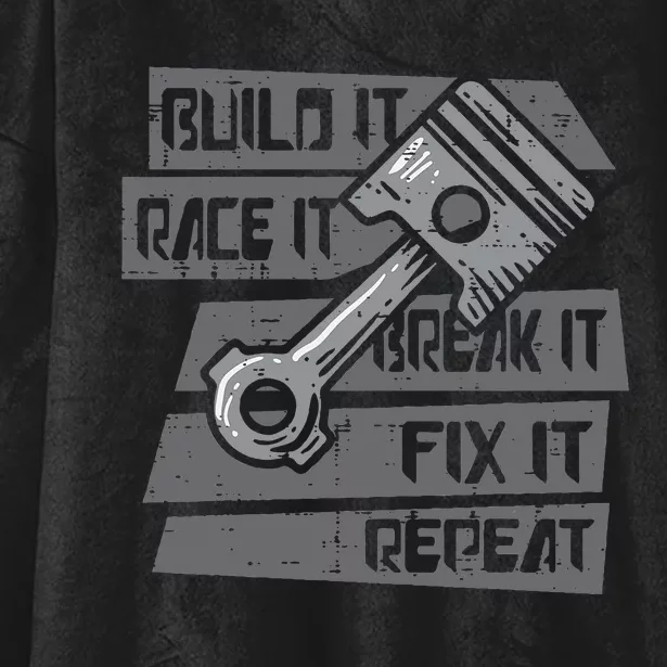 Build Race Break Fix It Repeat Auto Mechanic Hooded Wearable Blanket