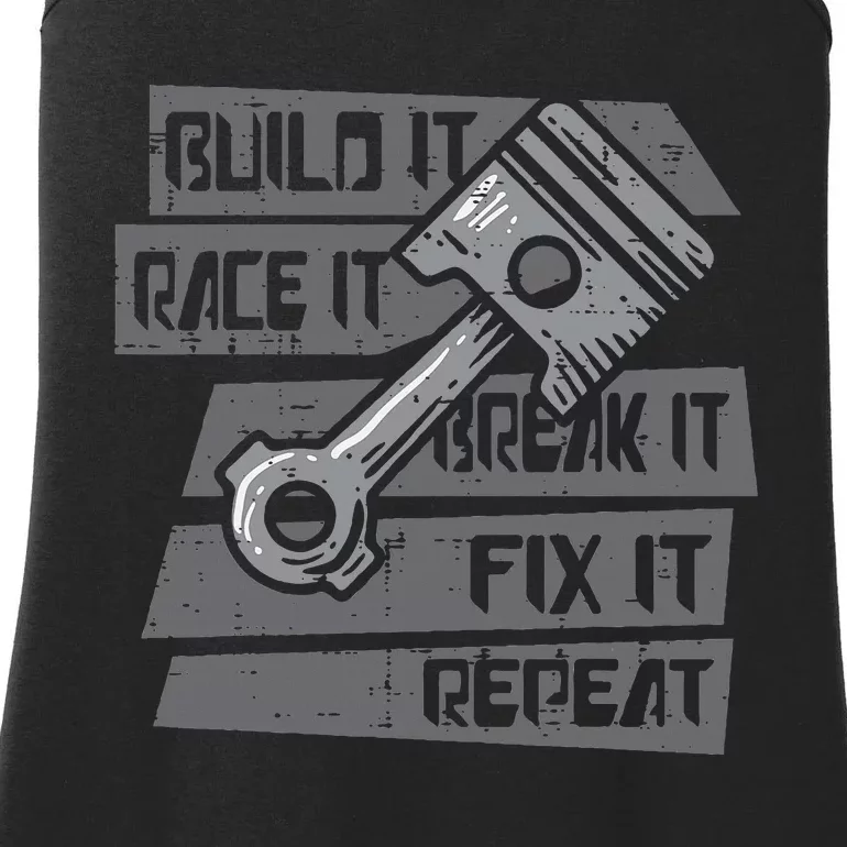 Build Race Break Fix It Repeat Auto Mechanic Ladies Essential Tank