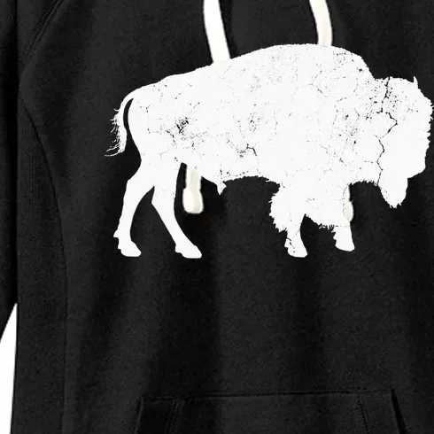 Buffalo Retro Bison Animal Lover Women's Fleece Hoodie