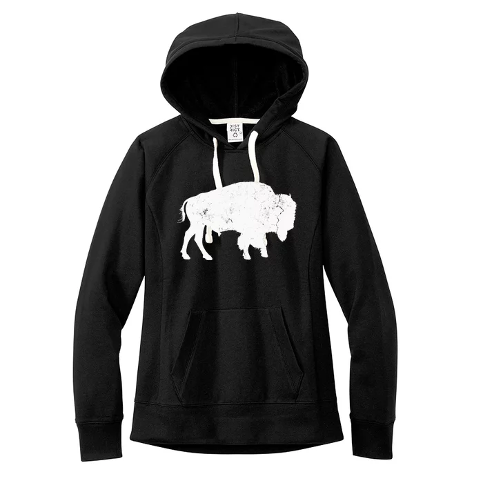 Buffalo Retro Bison Animal Lover Women's Fleece Hoodie