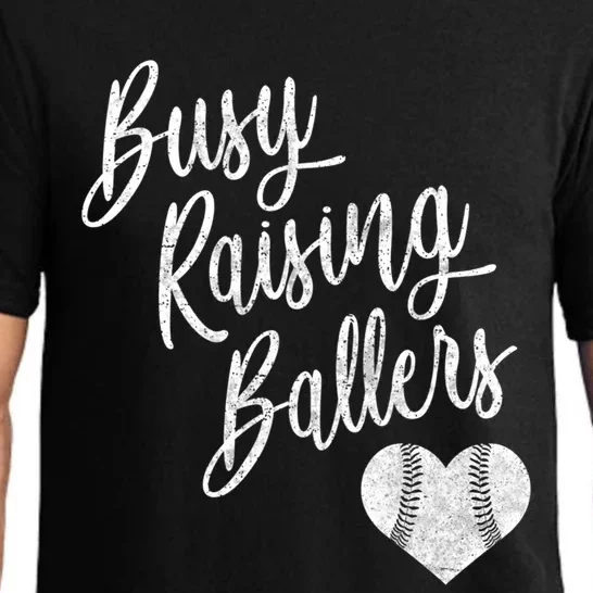 Busy Raising Ballers Baseball Softball Gift Mom Gift Pajama Set