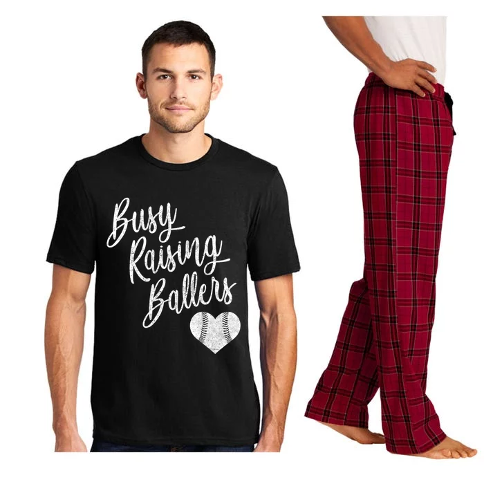 Busy Raising Ballers Baseball Softball Gift Mom Gift Pajama Set