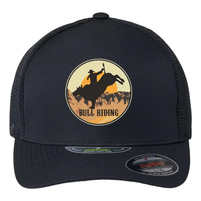 Bull Riding Bullriding Cowboy Western Rodeo Flexfit Unipanel Trucker Cap