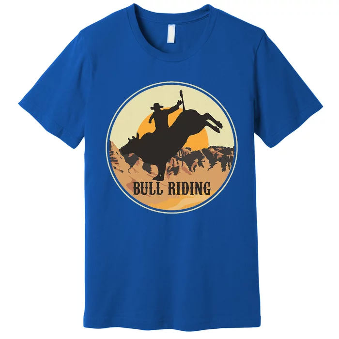 Bull Riding Bullriding Cowboy Western Rodeo Premium T-Shirt