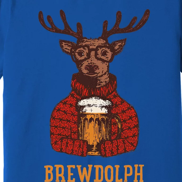 Brewdolph Reindeer Beer Lovers Funny Christmas Premium T-Shirt