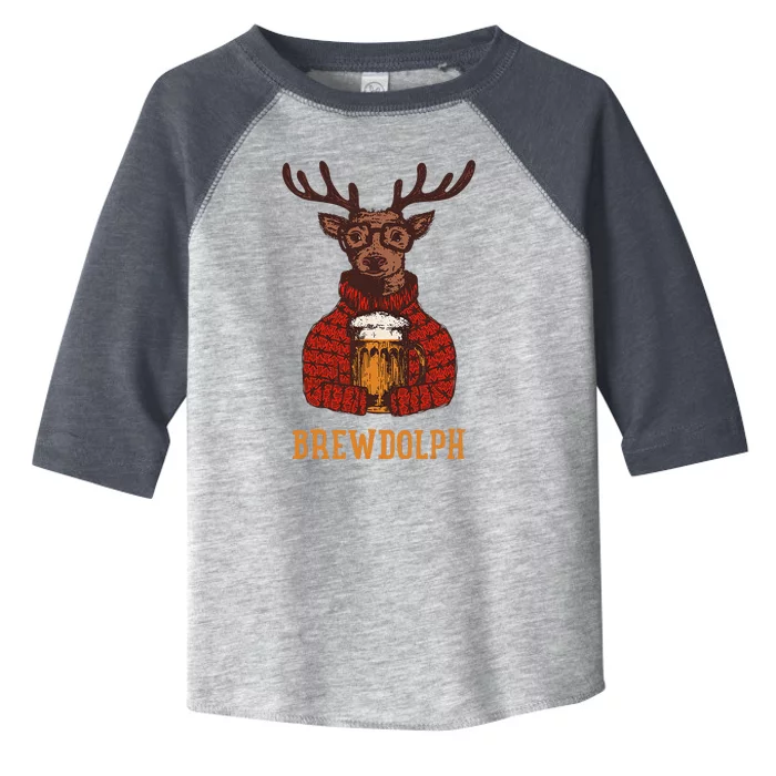 Brewdolph Reindeer Beer Lovers Funny Christmas Toddler Fine Jersey T-Shirt