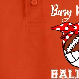 Busy Raising Ballers Funny Baseball Football Volleyball Mom Gift Dry Zone Grid Performance Polo