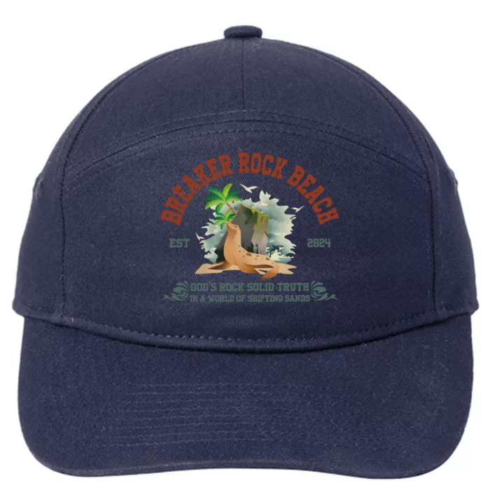 Breaker Rock Beach Vbs 2024 Christian GodS Rock Solid Truth Gift 7-Panel Snapback Hat