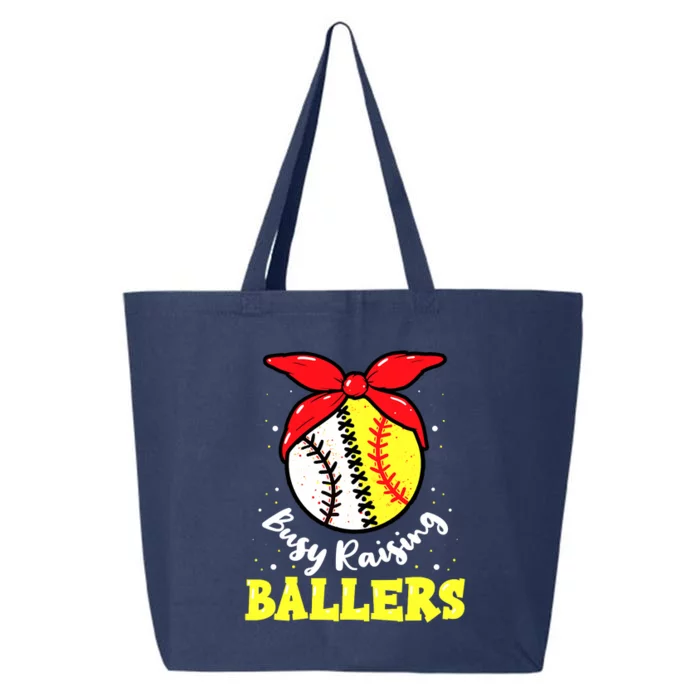 Busy Raising Ballers Softball Baseball Mom Women 25L Jumbo Tote