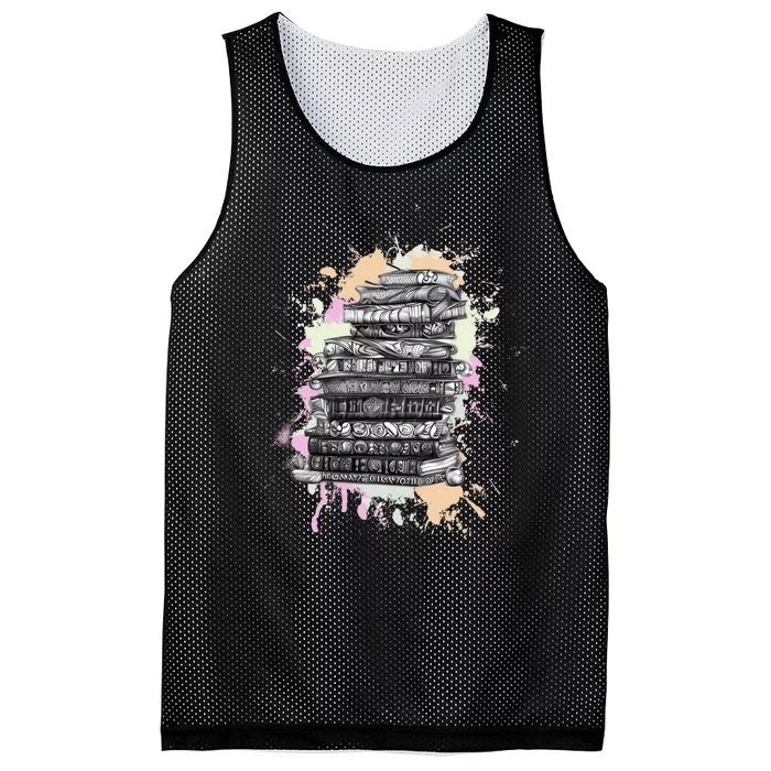 Books Reading Book Lover Gifts Book Art Mesh Reversible Basketball Jersey Tank