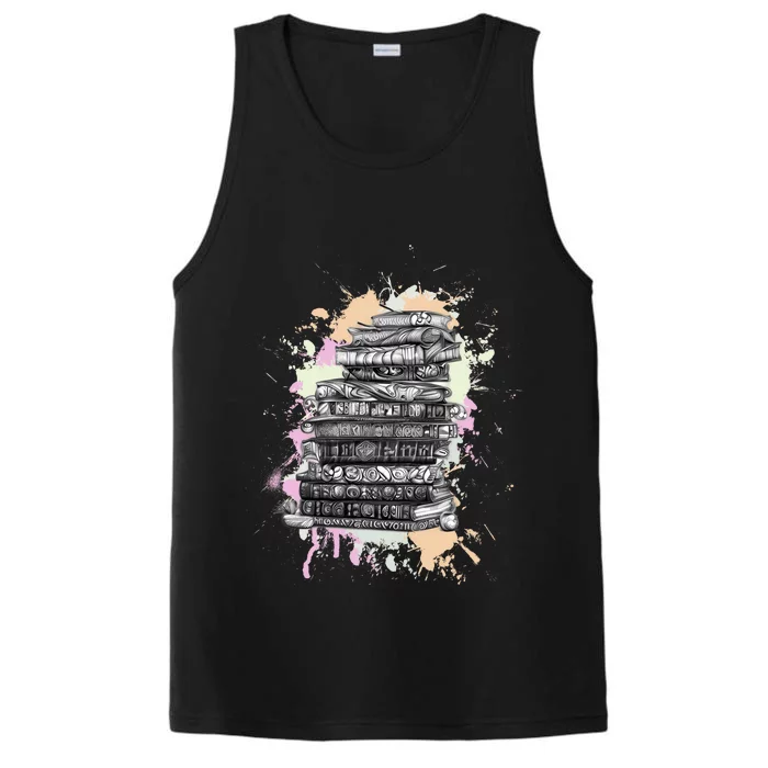 Books Reading Book Lover Gifts Book Art Performance Tank