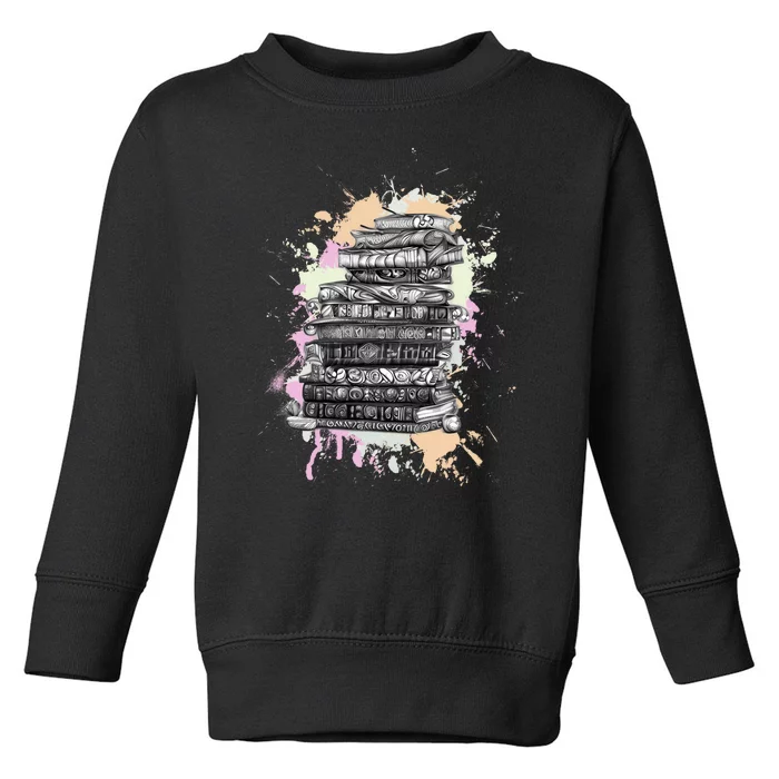 Books Reading Book Lover Gifts Book Art Toddler Sweatshirt