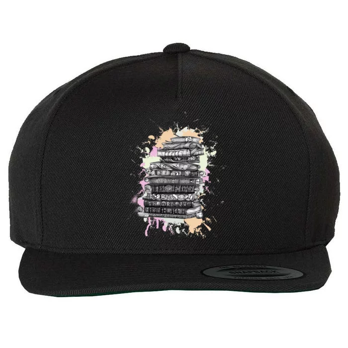 Books Reading Book Lover Gifts Book Art Wool Snapback Cap