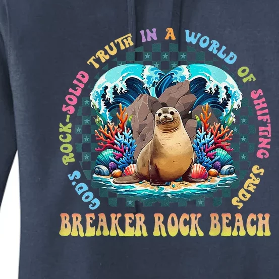 Breaker Rock Beach Vbs 2024 Gods Rock Solid Truth In A World Women's Pullover Hoodie