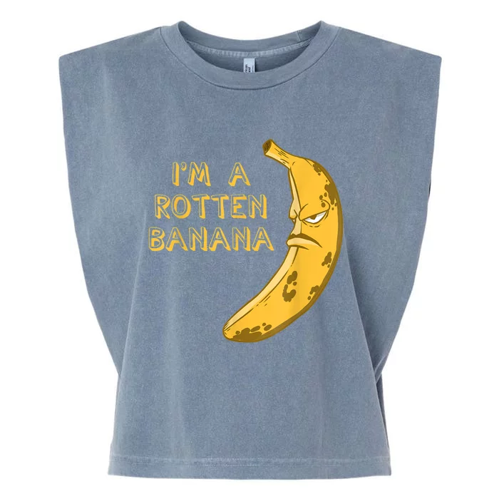 Banana Rotten Brown Frowning Face Fruit Lover Garment-Dyed Women's Muscle Tee