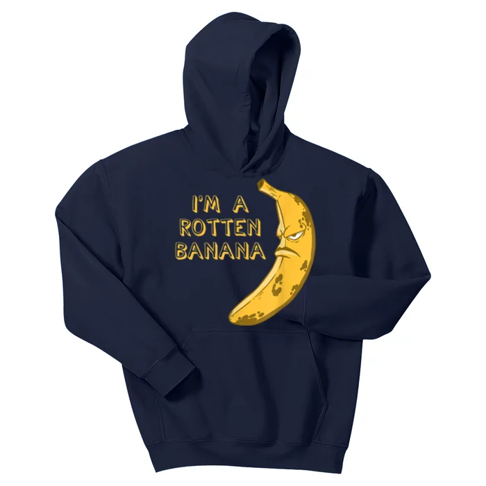 Banana Rotten Brown Frowning Face Fruit Lover Kids Hoodie