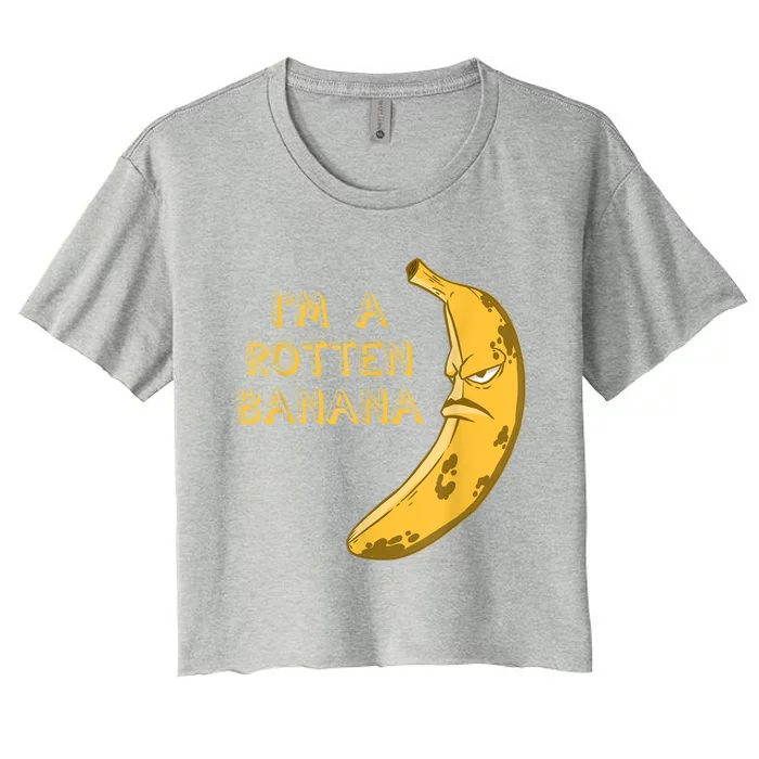 Banana Rotten Brown Frowning Face Fruit Lover Women's Crop Top Tee