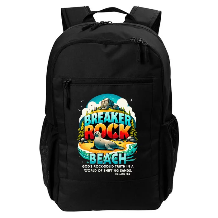 Breaker Rock Beach GodS Rocksolid Truth Christian Vbs 2024 Daily Commute Backpack