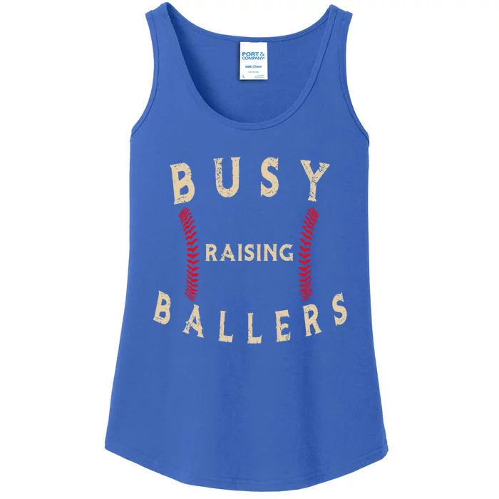 Busy Raising Ballers Gift I Only Raise Ballers Meaningful Gift Ladies Essential Tank