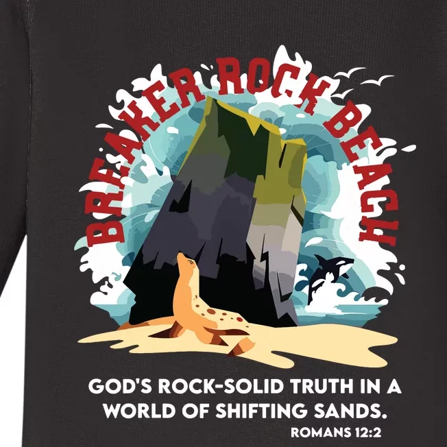 Breaker Rock Beach Gods Rock Solid Truth In A World Vbs 2024 Baby Long Sleeve Bodysuit