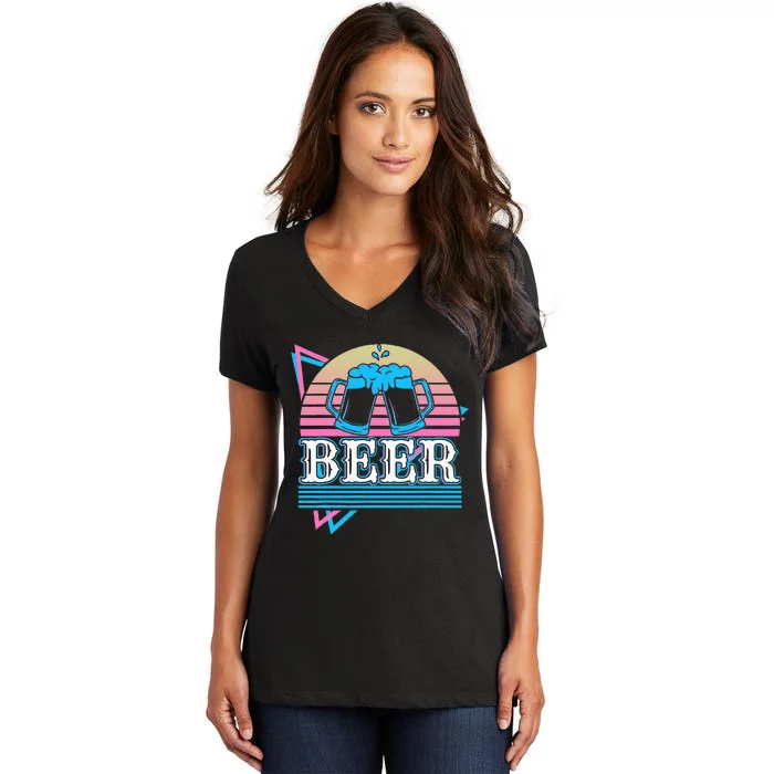 Beer Retro Women's V-Neck T-Shirt